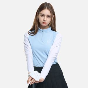 투엘라 화이트쿨 여성 소매배색 긴팔 집업 티셔츠(M6ST02)