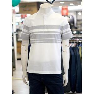 크로커다일 세이브존03 [피에르가르뎅] 남성 봄 여름 원 포인트 차이나 카라 반팔 티셔츠 AGPQTS2406A