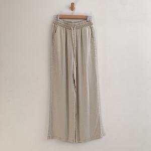 샵앤) 여성 허리밴딩 하늘하늘 시원한 와이드핏 팬츠 SIU-WPT-4284-연베이지