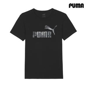 푸마 에센셜플러스 카모 로고 여성 반팔 티셔츠 블랙 676869-01