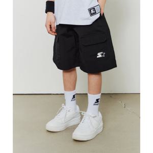 [본사][스타터블랙라벨키즈]5부 우븐 와이드 카고 반바지 (블랙) ST252BHP02_BLK