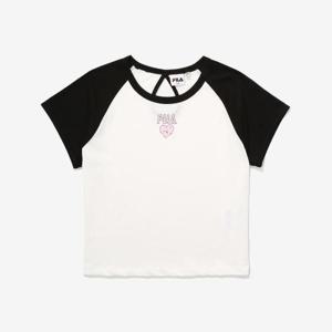 [휠라] 아티스트 이진 배색 슬리브 티셔츠 FS2RSF2A51F_BLK