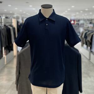 [지오지아]미라쿨 메쉬 버튼 카라 반팔 티셔츠_ABF2TT1103_DNV_D