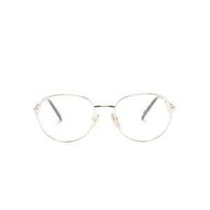 프라다 로고 장식 라운드 프레임 안경 PRA50V