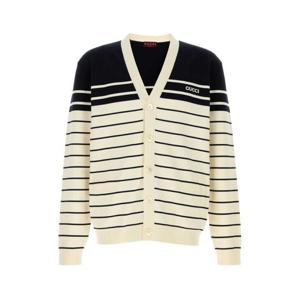 구찌 남성 아이보리 면 자수 V넥 가디건 814877XKEJ9 9214