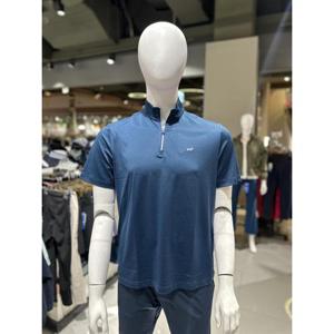 비티알 MG01 BTR 남성 여름 스트라이프 반집업 반팔 티셔츠 BTT0539M