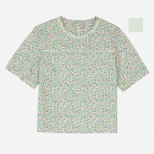 뱅뱅 동백01 플라워프린트 시어서커 블라우스 CSL308