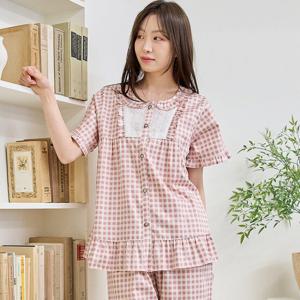 바풀 CA5V13716 여성잠옷 순면 파자마 여름 반팔 잠옷 상하 2