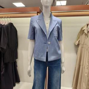 수스 HC04 포켓자수 원버튼 크롭자켓 S242BJK502