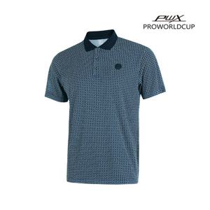 [프로월드컵][PWX]Q222-3324-1RB 남성 메쉬 프린트 카라티셔츠