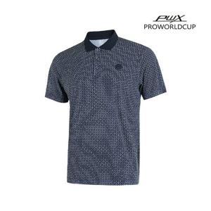 [PWX]Q222-3325-1NV 남성 메쉬 프린트 카라티셔츠