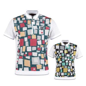 [럭스골프]럭스골프 남자 유니크 반집업 반팔 골프셔츠 YG2M410