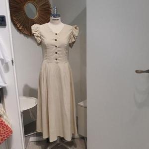 르피타 HC06 캡 소매  롱 원피스(베이지) L252UOP559