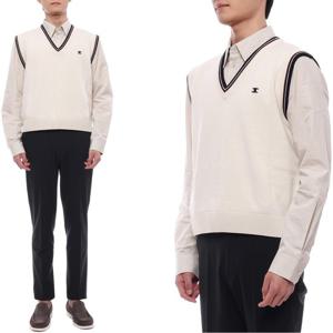 [셀린느] 25SS 남성 트리옹프 자수 민소매 브이넥 니트 (2ADCK823Y FZV1 25S)