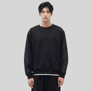 [시리즈(series)](SET UP) 우븐 배색 스웨트 셔츠(SATAW24211BKX)