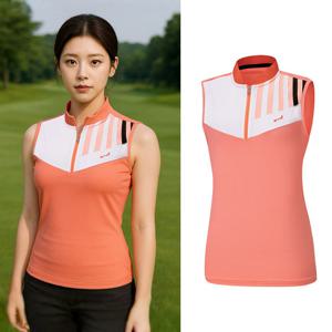 비티알 여성 골프웨어 여름 반팔 집업 나시형 티셔츠 BSC488PT9W