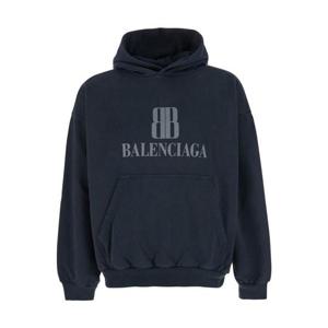 발렌시아가 후드 티셔츠 767877TSVO31083 Black