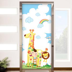 아트박스/꾸밈 cj064-기린친구와 미술놀이_현관문방문시트지