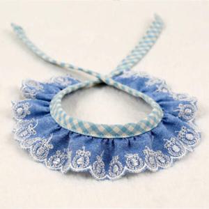 아트박스/와우독 애견 스카프 자수 레이스-청지