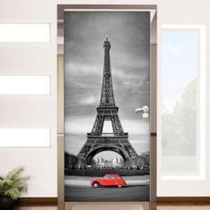 아트박스/꾸밈 af613-에펠탑앞레드카_현관문시트지