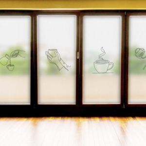 아트박스/꾸밈 ad230-유리문시트지_커피라인아이콘