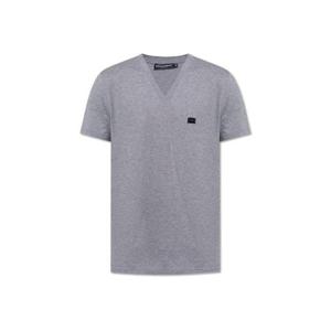 돌체앤가바나 로고 플라크 V넥 티셔츠 G8SD3TG7N7A S8291 TP942533073