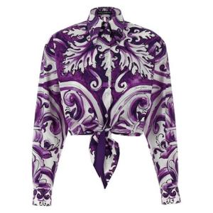 돌체앤가바나 그래픽 프린트 크롭 셔츠 F5T76TFI5JP HP5DQ TP942891629