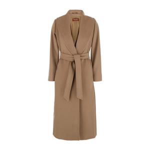 막스마라 스튜디오 벨티드 숄 칼라 카멜 코트 2526016192600 00