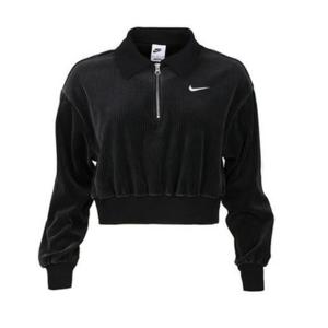 나이키긴팔티 SQJ HV5031-010 나이키 NSW 벨루어 크롭 쿼터집 탑