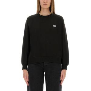 겐조 여성 블랙 HAPPY TIGER 면 스웨트셔츠 FF62SW2524MF_99J