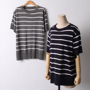 나야홍 / 빅사이즈 506 라운드넥단가라반팔티 DEBI816