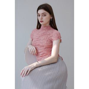 [요이츠]크럼플 크링클 하프넥 플리츠 탑_YJ05WNPBL35_PK1