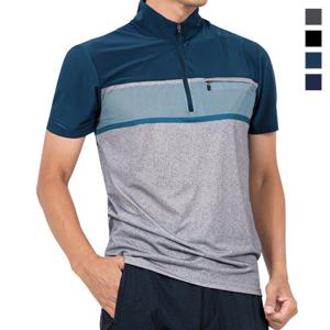 POINT ZERO 남성 냉감 패턴 기능성 집업 반팔티셔츠 Model No_CB5066