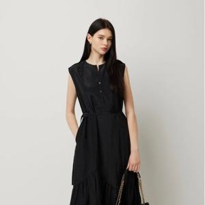 [시슬리]진콕 백 슬릿 슬리브리스 원피스 (SAOP32531)