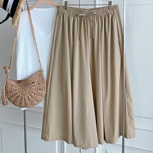 샵앤) 여성 허리밴딩 스판 와이드핏 치마바지 통팬츠 DGB-WPT-4597-베이지