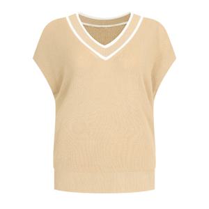 샵앤) 여성 V넥 켑소매 베이직 니트 티셔츠 BOM-WKN-20673-베이지