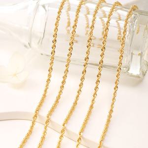 골드팡 14k 볼륨웨이비 로프체인 발찌 - 옐로우골드