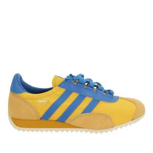 아디다스 옐로 나일론 스웨이드 로우탑 스니커즈 JR3638