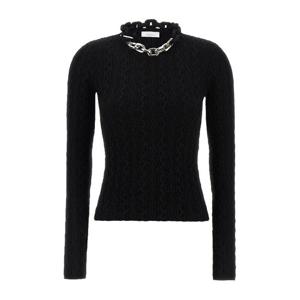 파코라반 크루넥 메탈 네크리스 스웨터 25AMPU049ML0320 P001