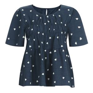 샵앤) 여성 스모크밴딩 A라인 반팔 블라우스 MSE-WBL-20706-네이비