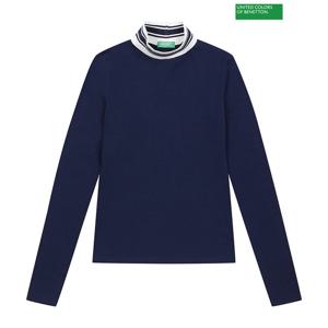 베네통 Color line neck t-shirt 3F_3P4ZD200Q_252