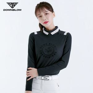 다운블로우DBFWTBK 2400W FW골프모배색스탠카라티셔츠 여성상의 여자상의 여자티셔츠 기능성티셔츠 골프웨어 골프티셔츠 골프 카라 카라티셔츠 기모