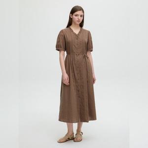 [올리브데올리브]프릴넥 코튼 자가드 원피스(OH5MO585)