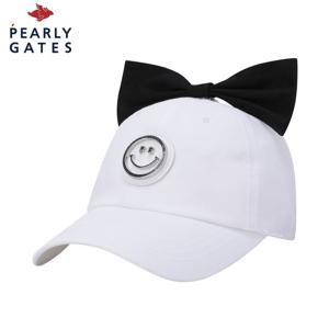 [파리게이츠] 파리게이츠 여성 스마일 메탈 심볼 리본 탈착 볼캡 521E3CP003_WH