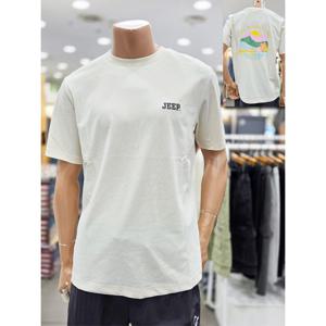 [지프]남녀공용 등판프린트 반팔티셔츠(JQ0TSU392_IV)_DG