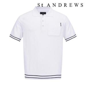 [세인트앤드류스]남성 STA 포켓 칼라 반팔 니트 (811E2SR204WH)