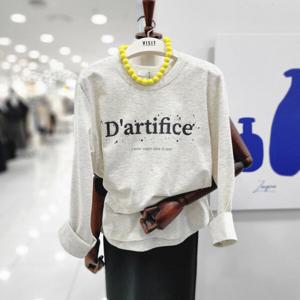 [비지트인뉴욕]레터링포인트 라운드  면긴팔티셔츠 VB3LT70 V_US