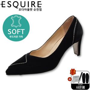 [에스콰이아]부드러운 가죽 발편한 슬림토 펌프스 PFESHP571BK_S