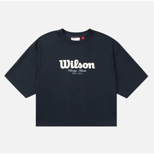 윌슨 에센셜 크롭 절개 티셔츠 여성 W B1 W253002NTS77 NVY WHT