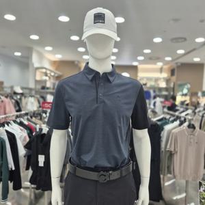 [챌린저]남성 나일론 폴리 소매 배색 카라 반팔 티셔츠 네이비_C